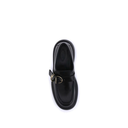 Schwarze Tod's Loafer mit Gummisohle und Plateau