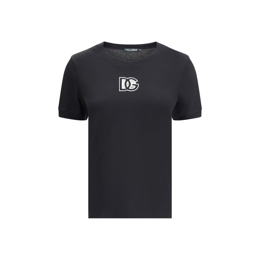 Dolce &amp; Gabbana Schwarzes Baumwoll-T-Shirt