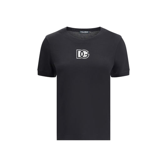 Dolce &amp; Gabbana Schwarzes Baumwoll-T-Shirt