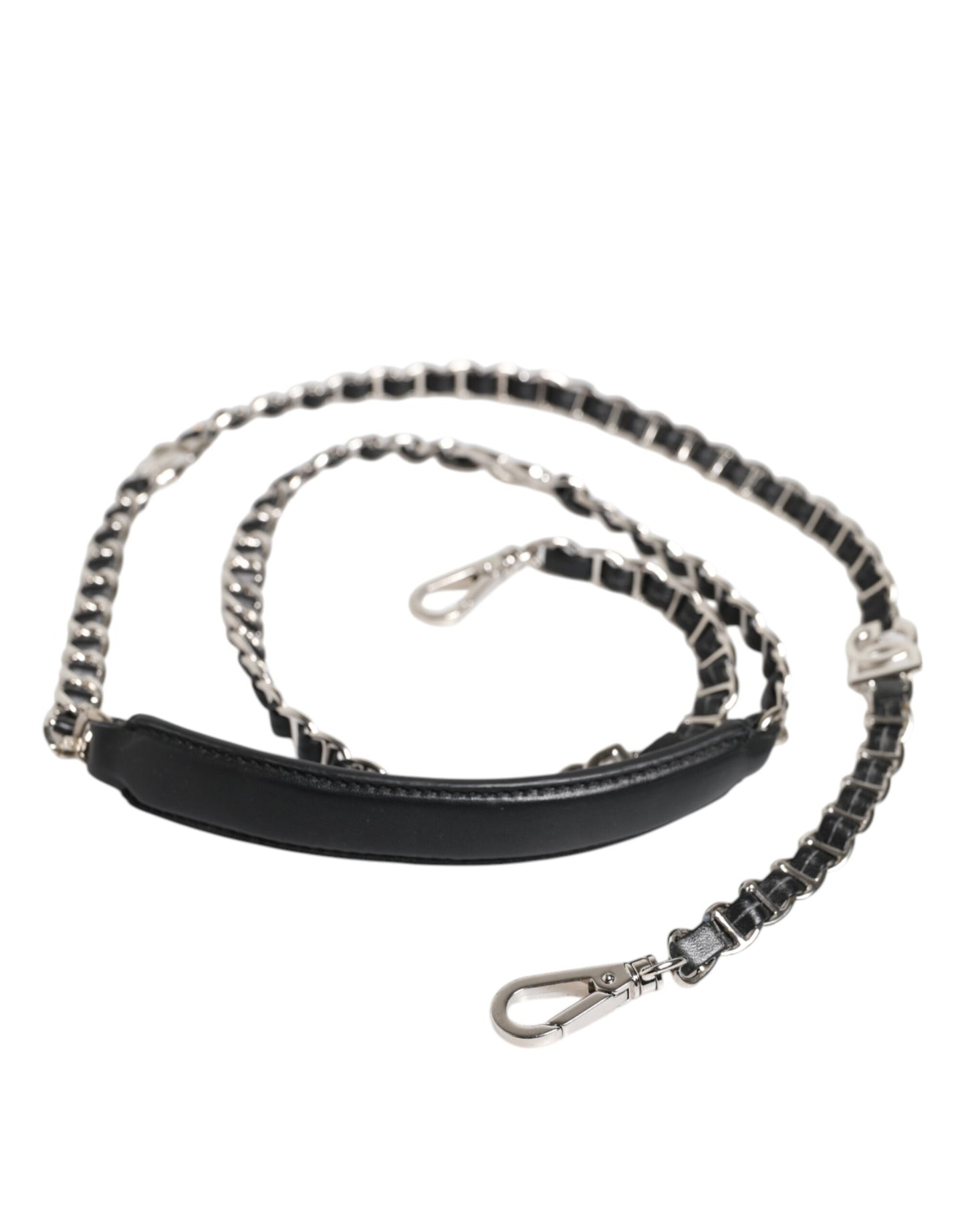 Dolce &amp; Gabbana – Schwarze Ledertasche mit DG-Logo und Kettenriemen