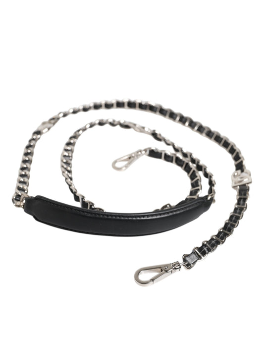 Dolce &amp; Gabbana – Schwarze Ledertasche mit DG-Logo und Kettenriemen