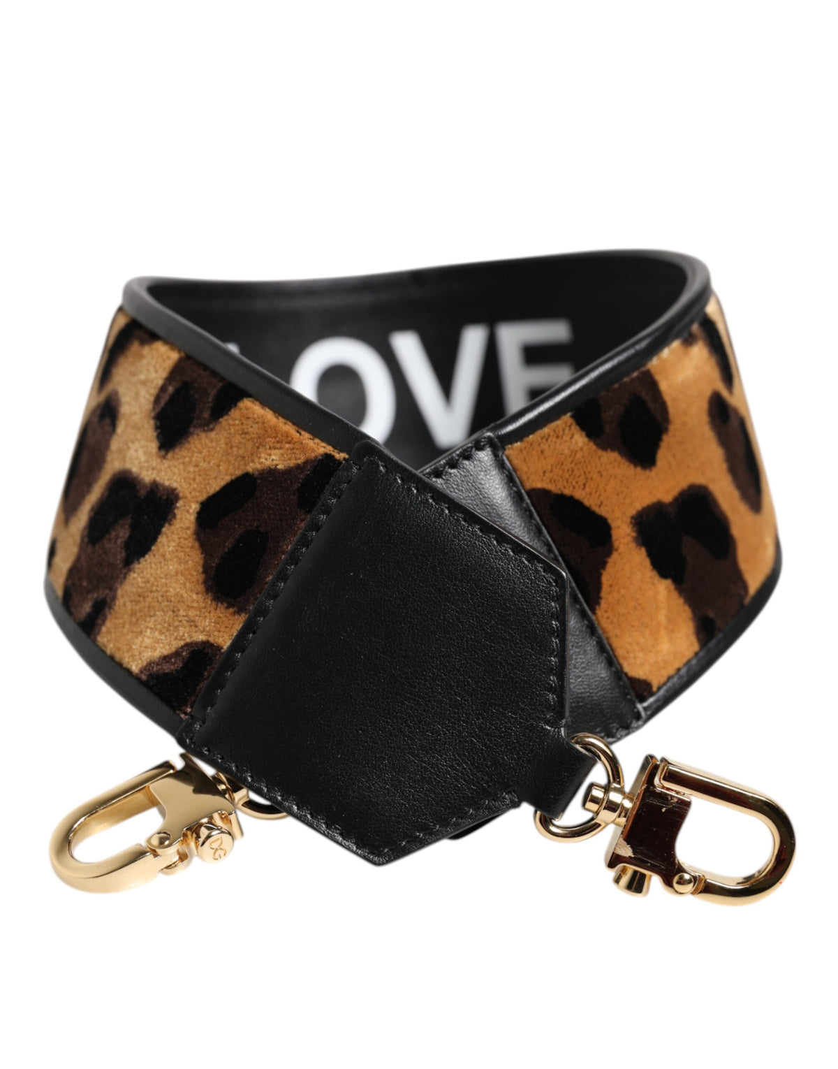 Dolce &amp; Gabbana – Wendetasche mit Schultergurt und Leopardenmuster in Schwarz