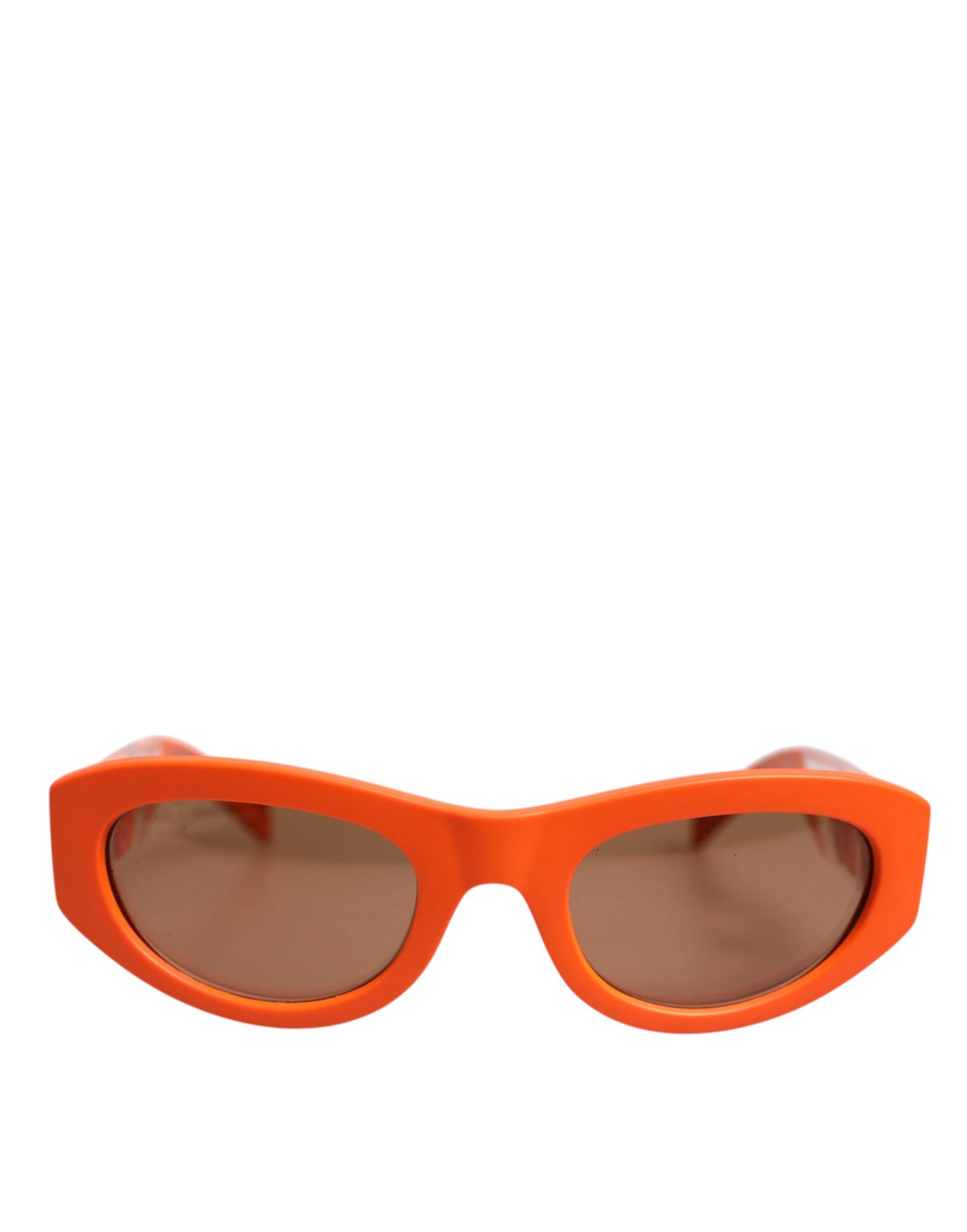 Dolce &amp; Gabbana – Orangefarbene Sonnenbrille „Reborn To Live“ mit ovalem Rahmen und Logo