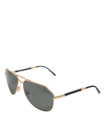 Dolce &amp; Gabbana – Goldfarbene Sonnenbrille mit polarisiertem Pilotengestell DG2106K und getönten Gläsern