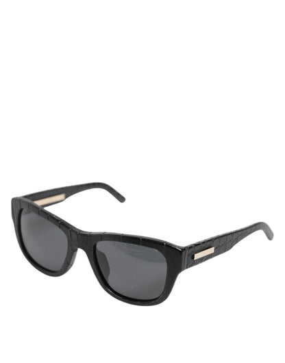 Dolce &amp; Gabbana – Sonnenbrille mit getönten Gläsern und schwarzem Lederrahmen DG4177