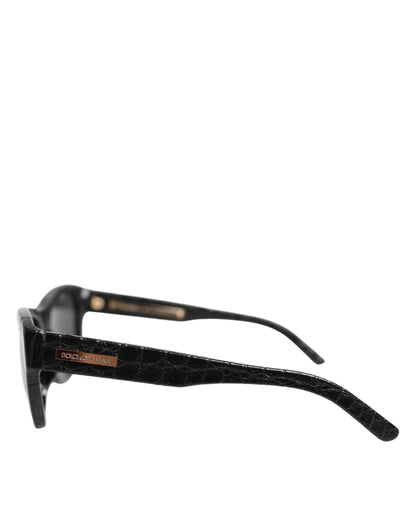 Dolce &amp; Gabbana – Sonnenbrille mit getönten Gläsern und schwarzem Lederrahmen DG4177