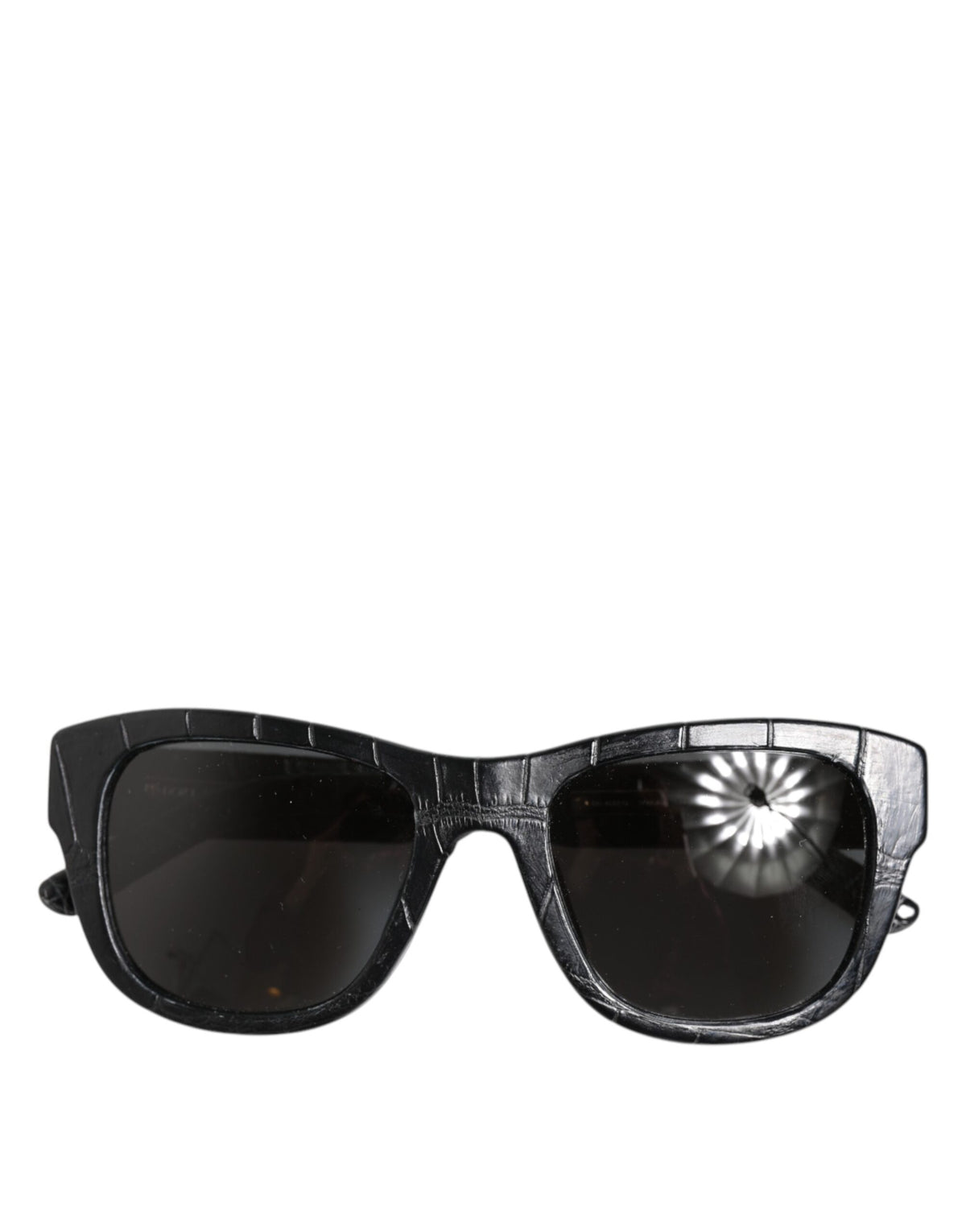 Dolce &amp; Gabbana – Sonnenbrille mit getönten Gläsern und schwarzem Lederrahmen DG4177