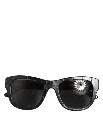 Dolce &amp; Gabbana – Sonnenbrille mit getönten Gläsern und schwarzem Lederrahmen DG4177