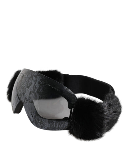 Dolce &amp; Gabbana Schwarze Bi0759 Skibrillen-Sonnenbrille mit verspiegelter Spitze