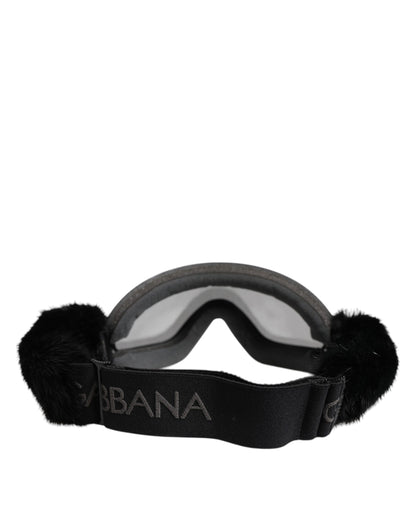 Dolce &amp; Gabbana Schwarze Bi0759 Skibrillen-Sonnenbrille mit verspiegelter Spitze