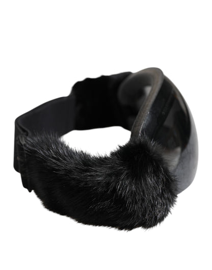 Dolce &amp; Gabbana Schwarze Bi0759 Skibrillen-Sonnenbrille mit verspiegelter Spitze