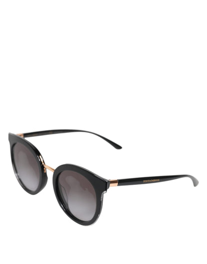 Dolce &amp; Gabbana Schwarze, transparente Rand-Sonnenbrille DG4371-F