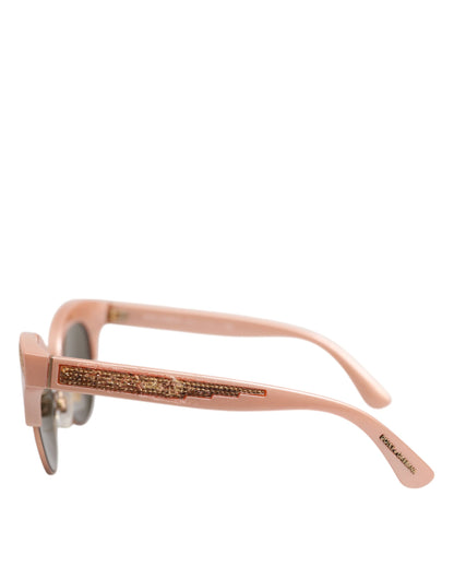 Dolce & Gabbana Pink Gold Mirrored Cat Eye DG6109 Sequined Sunglasses