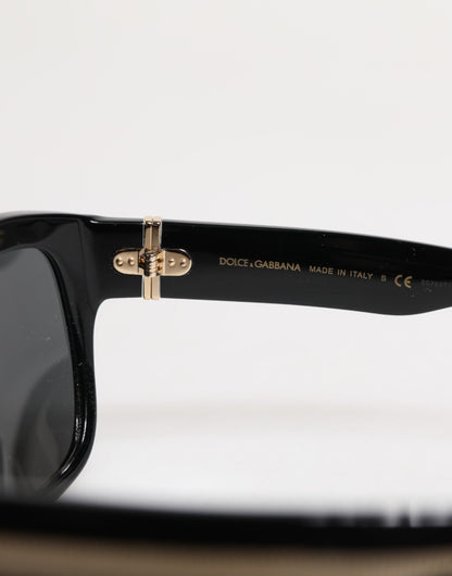 Dolce &amp; Gabbana Schwarze quadratische Acetat-Sonnenbrille DG4398-F