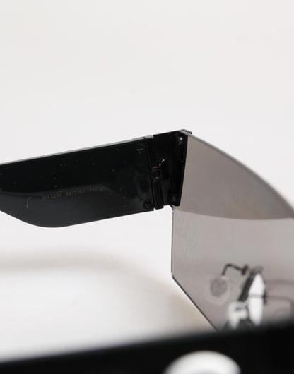 Dolce &amp; Gabbana Sonnenbrille mit schwarzem Metallrahmen und DNA-Graffiti-Motiv DG2233