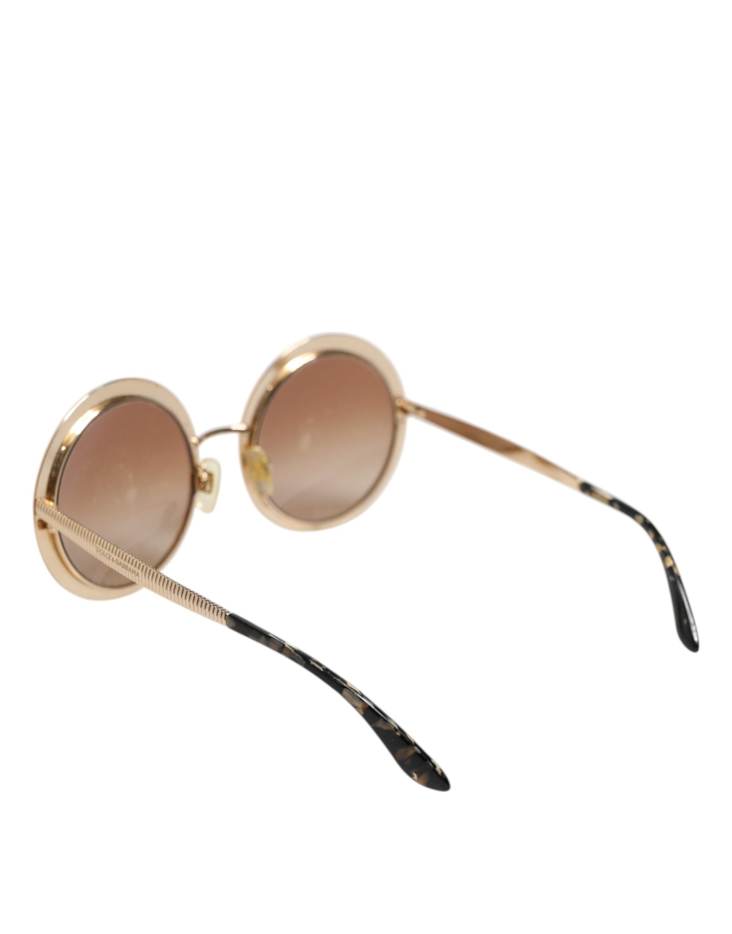Dolce &amp; Gabbana Sonnenbrille mit rundem Rahmen in Goldbraun mit Farbverlauf DG2179
