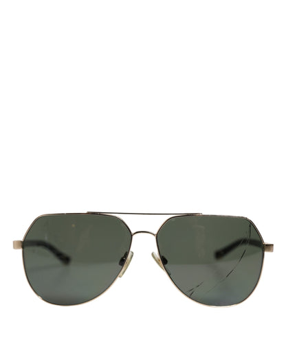 Dolce &amp; Gabbana – Sonnenbrille DG2133K aus polarisiertem Stahl mit 18 Karat Goldbeschichtung in Schwarz