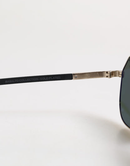 Dolce &amp; Gabbana – Sonnenbrille DG2133K aus polarisiertem Stahl mit 18 Karat Goldbeschichtung in Schwarz