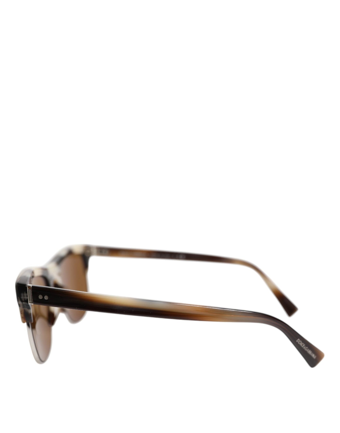 Dolce &amp; Gabbana Braun gestreifte Acetat-Sonnenbrille DG4305