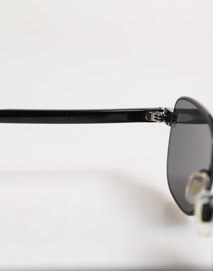 Dolce &amp; Gabbana Sonnenbrille mit schwarzem Metallrahmen und quadratischen Gläsern, DG2222