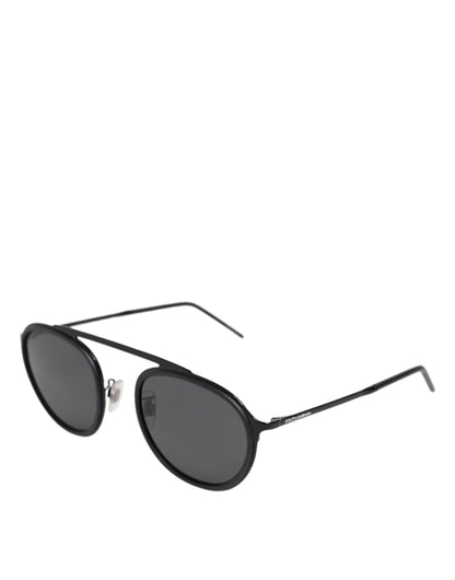 Dolce &amp; Gabbana – Runde Sonnenbrille mit schwarzem Metallrahmen DG2276