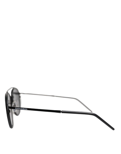 Dolce &amp; Gabbana – Runde Sonnenbrille mit schwarzem Metallrahmen DG2276