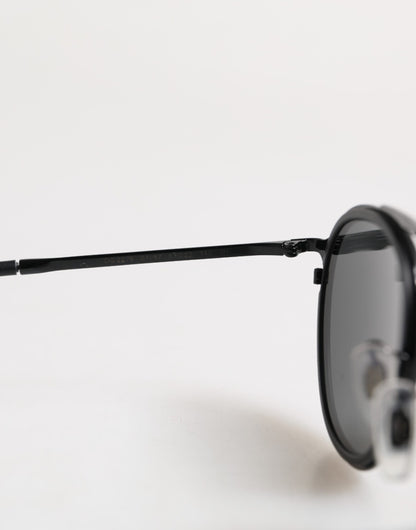 Dolce &amp; Gabbana – Runde Sonnenbrille mit schwarzem Metallrahmen DG2276
