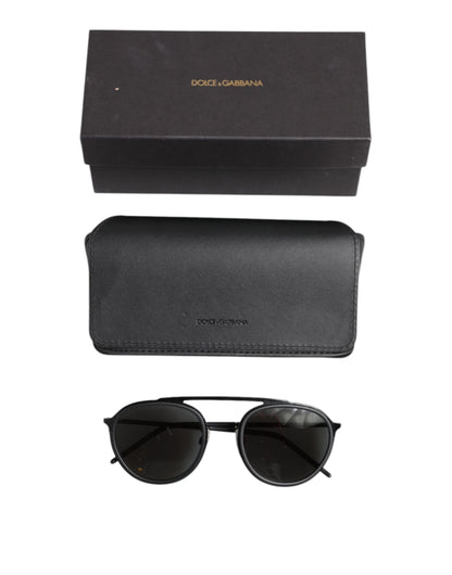 Dolce &amp; Gabbana – Runde Sonnenbrille mit schwarzem Metallrahmen DG2276