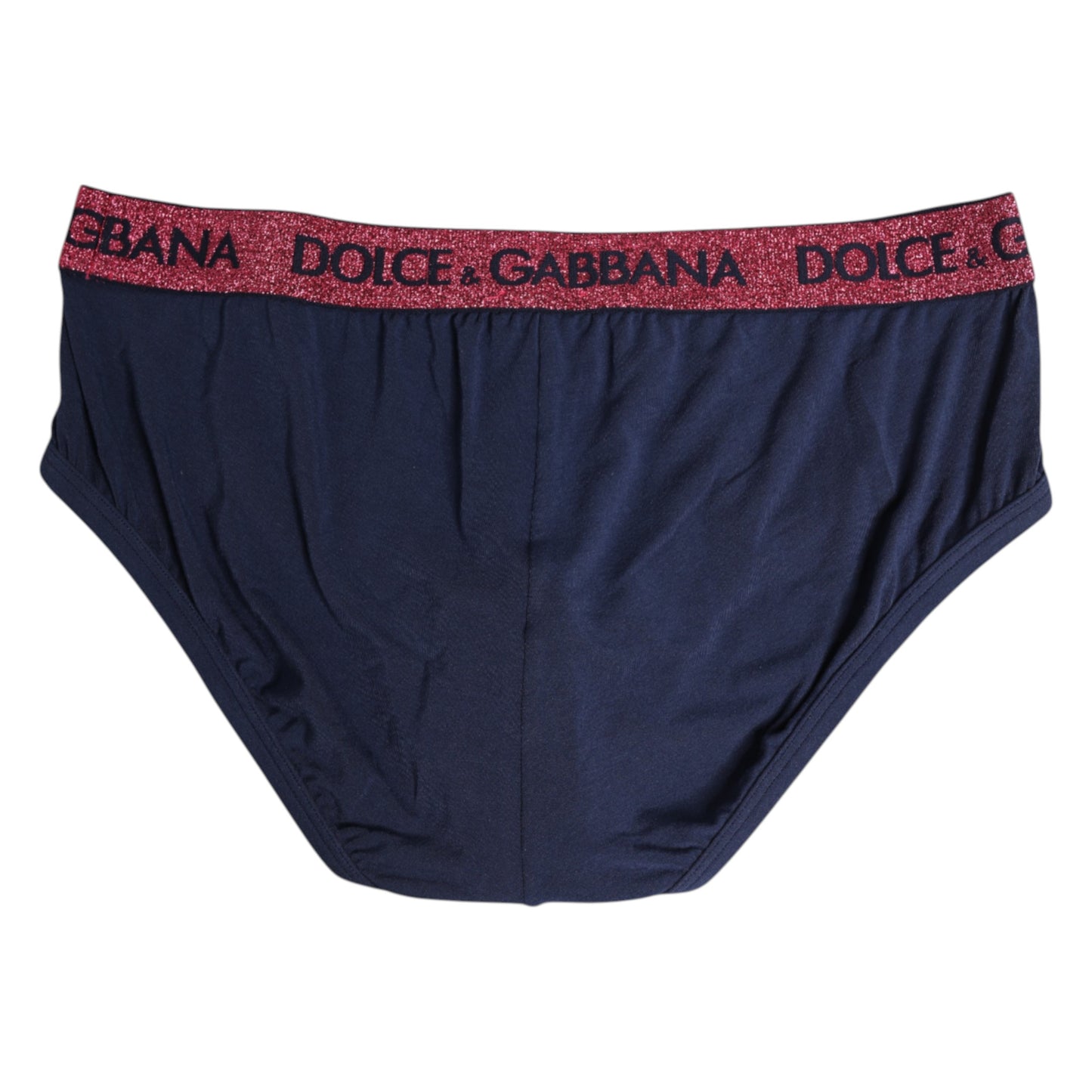 Dolce &amp; Gabbana – Blau-rote Stretch-Unterhose mit Logo in normaler Passform