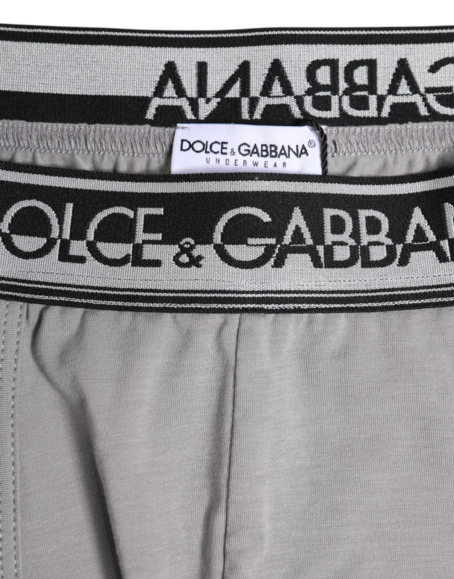 Dolce &amp; Gabbana – Graue Boxershorts aus Baumwollstretch in regulärer Passform