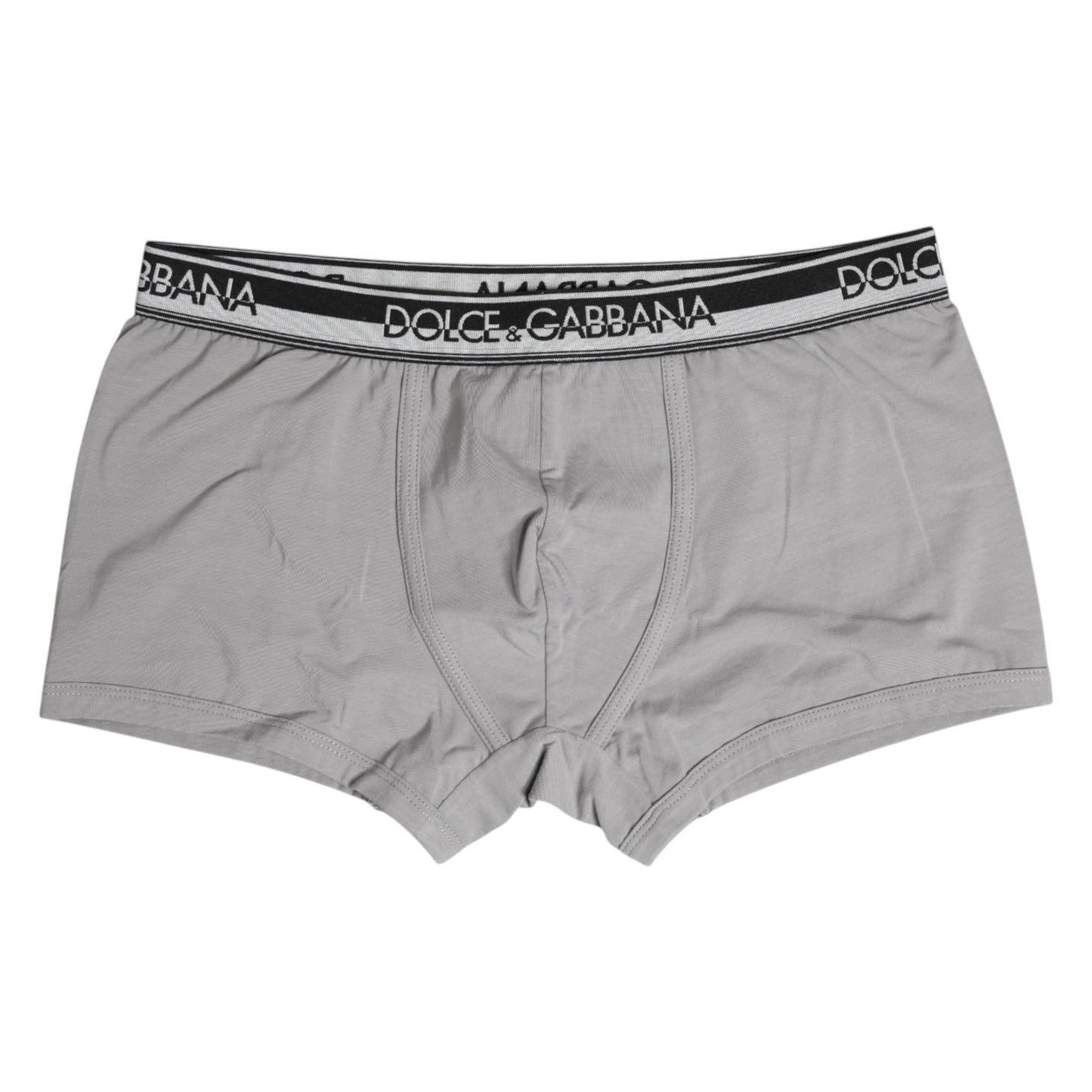 Dolce &amp; Gabbana – Graue Boxershorts aus Baumwollstretch in regulärer Passform
