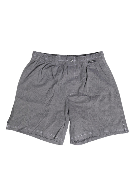 Dolce &amp; Gabbana – Grau gestreifte Boxershorts aus Baumwolle in regulärer Passform