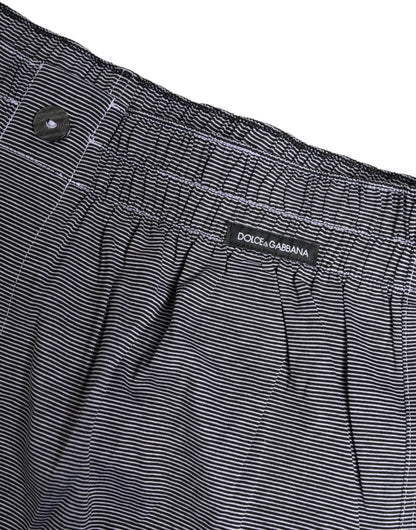 Dolce &amp; Gabbana – Grau gestreifte Boxershorts aus Baumwolle in regulärer Passform