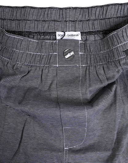 Dolce &amp; Gabbana – Grau gestreifte Boxershorts aus Baumwolle in regulärer Passform