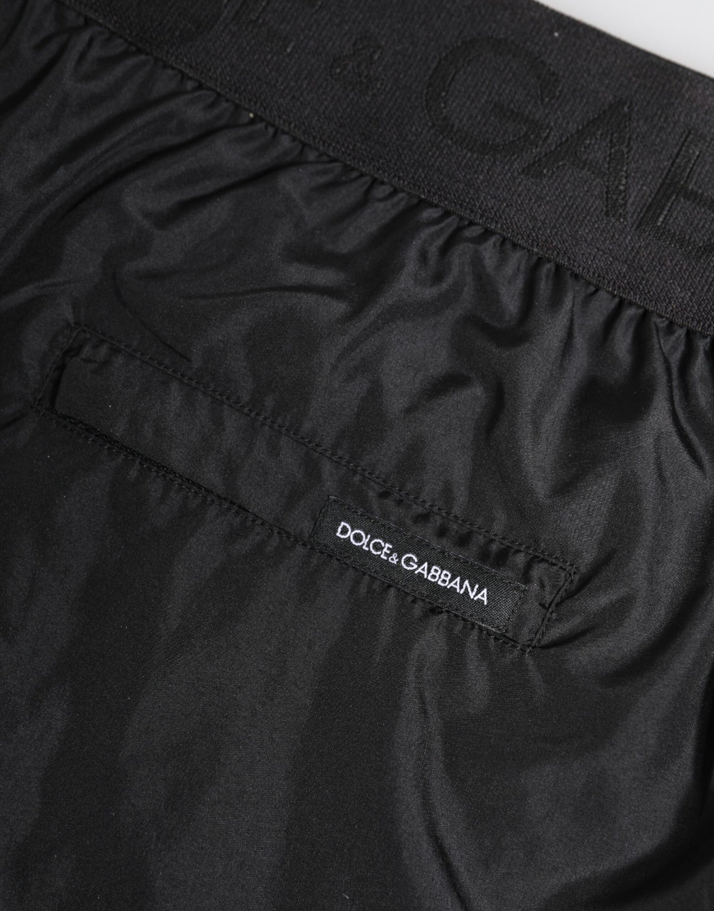 Dolce &amp; Gabbana – Schwarze Bademode mit Logo-Print für Herren