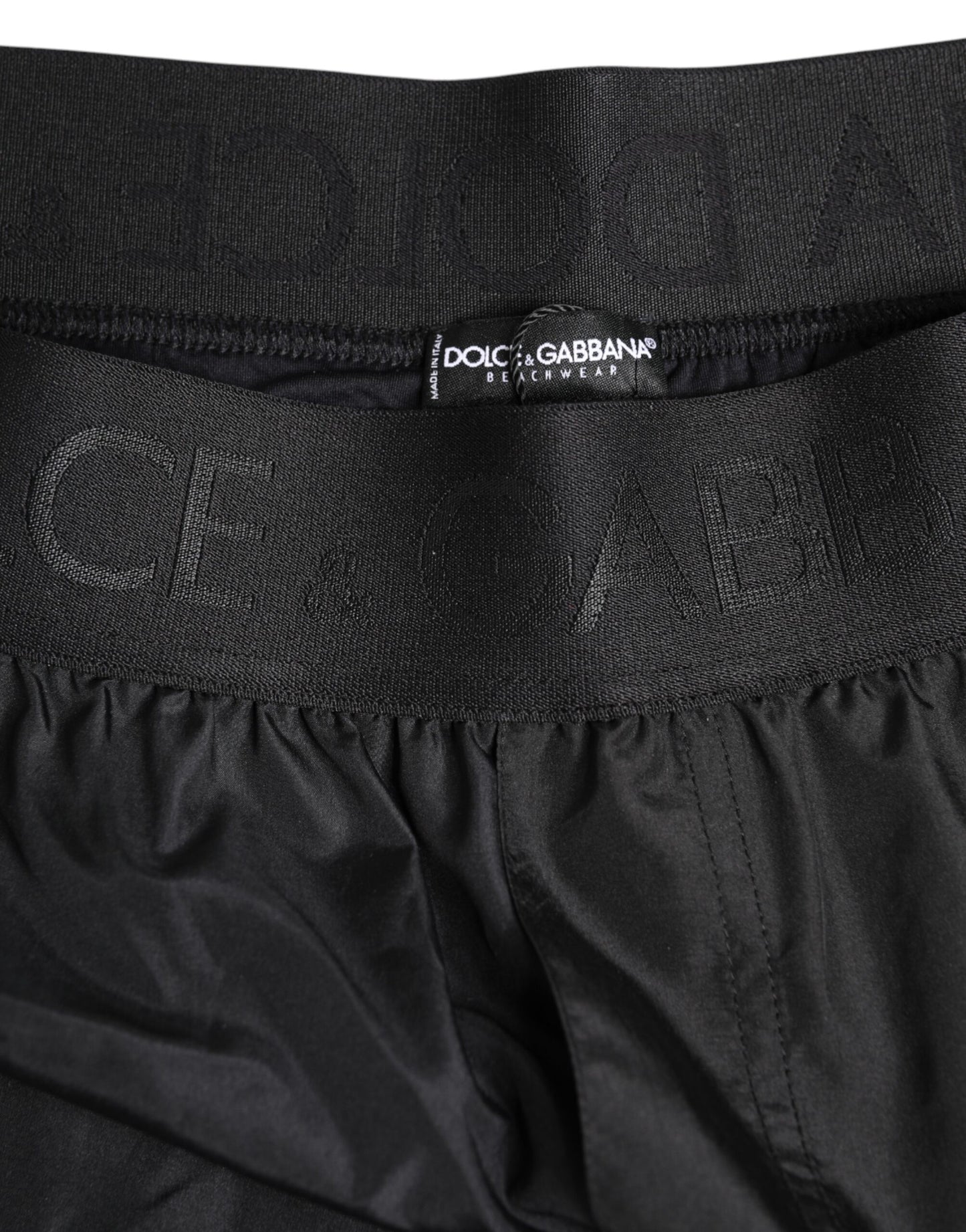 Dolce &amp; Gabbana – Schwarze Bademode mit Logo-Print für Herren