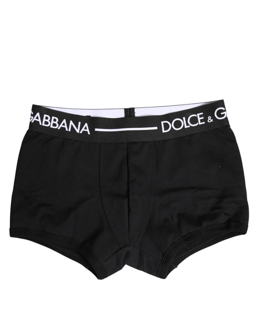 Dolce &amp; Gabbana – Schwarze Boxershorts aus Baumwollstretch in regulärer Passform