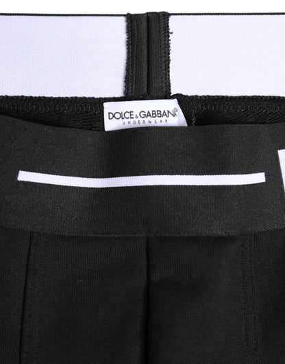 Dolce &amp; Gabbana – Schwarze Boxershorts aus Baumwollstretch in regulärer Passform