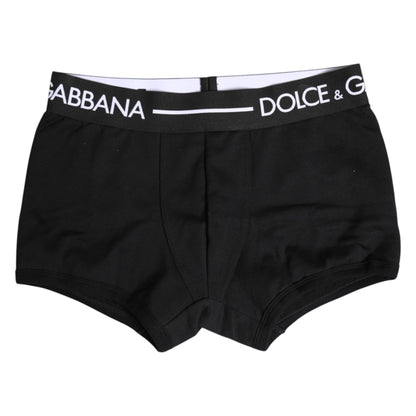 Dolce &amp; Gabbana – Schwarze Boxershorts aus Baumwollstretch in regulärer Passform