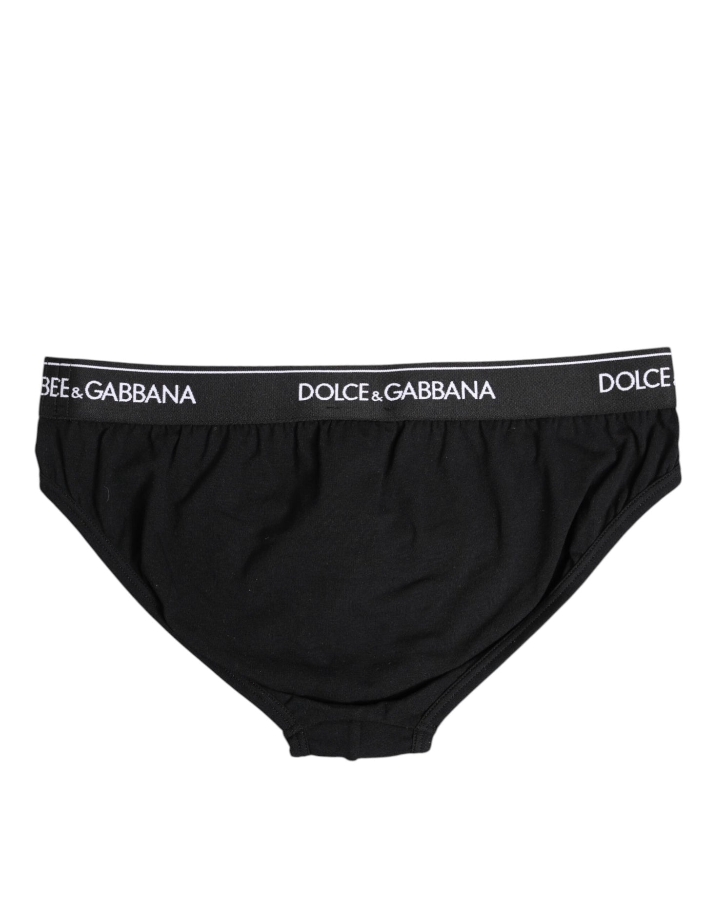 Dolce &amp; Gabbana – Schwarze Slips aus Baumwollstretch in normaler Passform