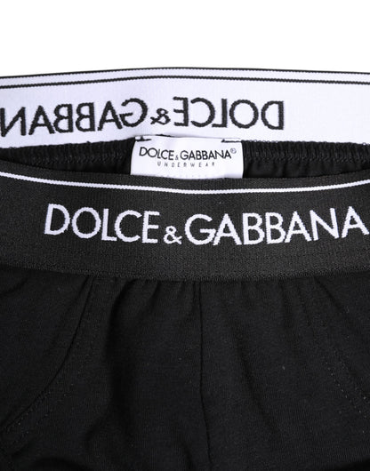 Dolce &amp; Gabbana – Schwarze Slips aus Baumwollstretch in normaler Passform