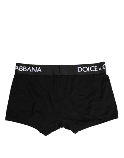 Dolce &amp; Gabbana – Schwarze Boxershorts aus Baumwollstretch in regulärer Passform