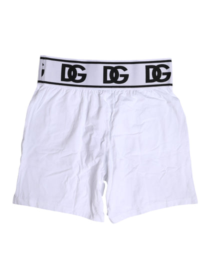 Dolce &amp; Gabbana – Boxershorts aus weißem Baumwollstretch in normaler Passform