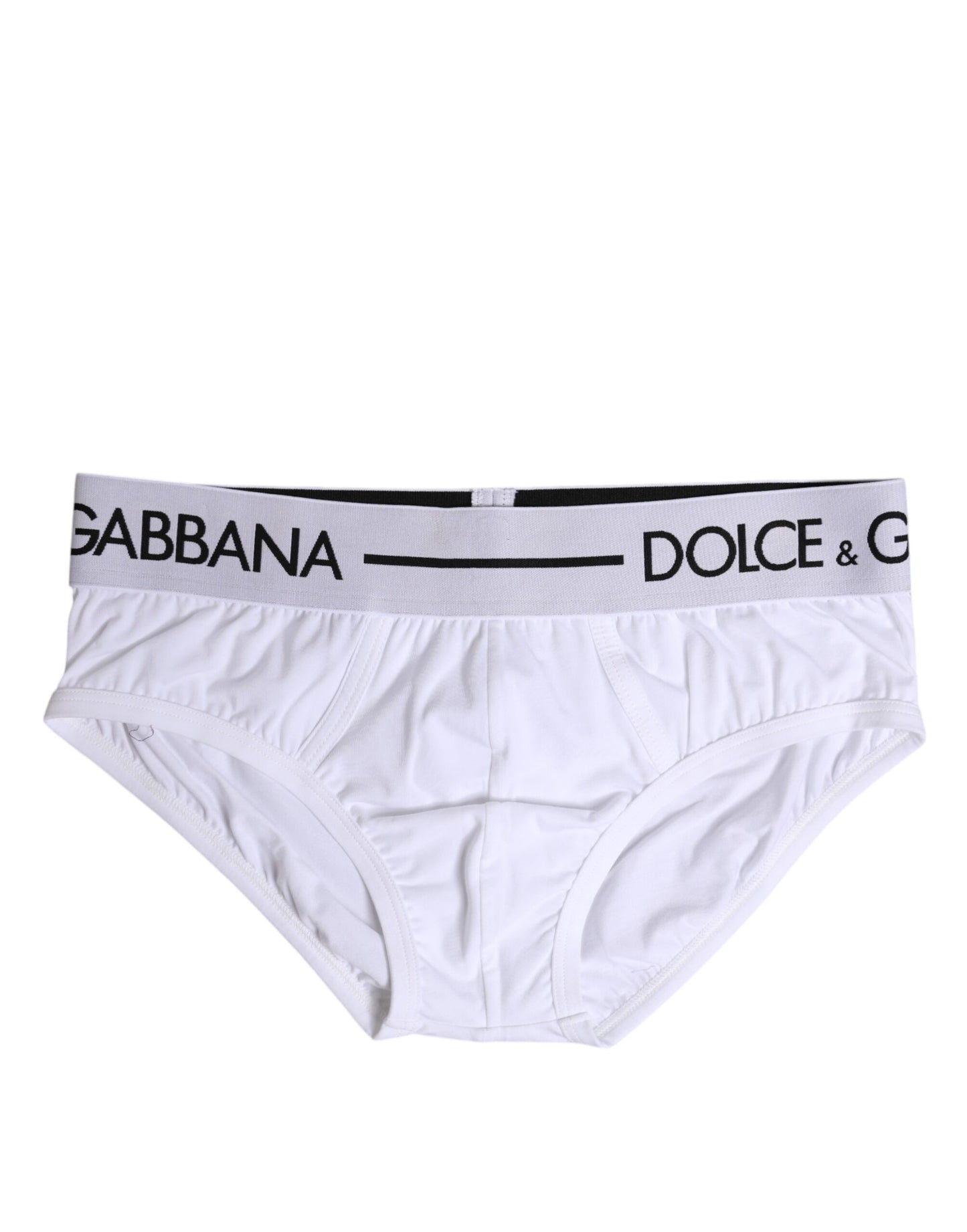 Dolce &amp; Gabbana – Weiße, normale Slip-Unterhose aus Baumwollstretch