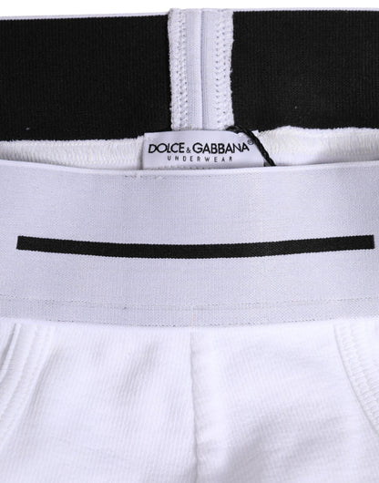 Dolce &amp; Gabbana – Weiße, normale Slip-Unterhose aus Baumwollstretch