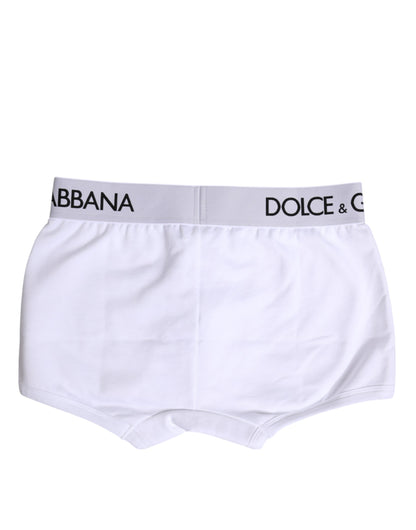 Dolce &amp; Gabbana – Boxershorts aus weißem Baumwollstretch in normaler Passform