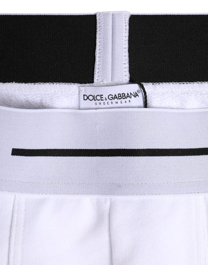 Dolce &amp; Gabbana – Boxershorts aus weißem Baumwollstretch in normaler Passform