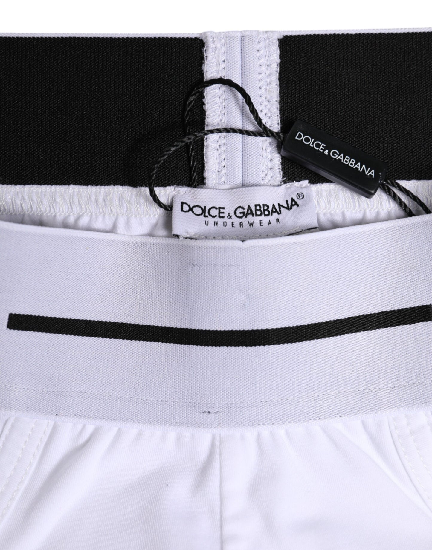 Dolce &amp; Gabbana – Weiße, normale Slip-Unterhose aus Baumwollstretch