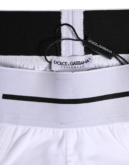 Dolce &amp; Gabbana – Weiße, normale Slip-Unterhose aus Baumwollstretch