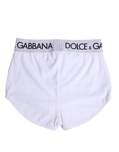 Dolce &amp; Gabbana – Weiße Boxershorts aus Nylon mit Logobund